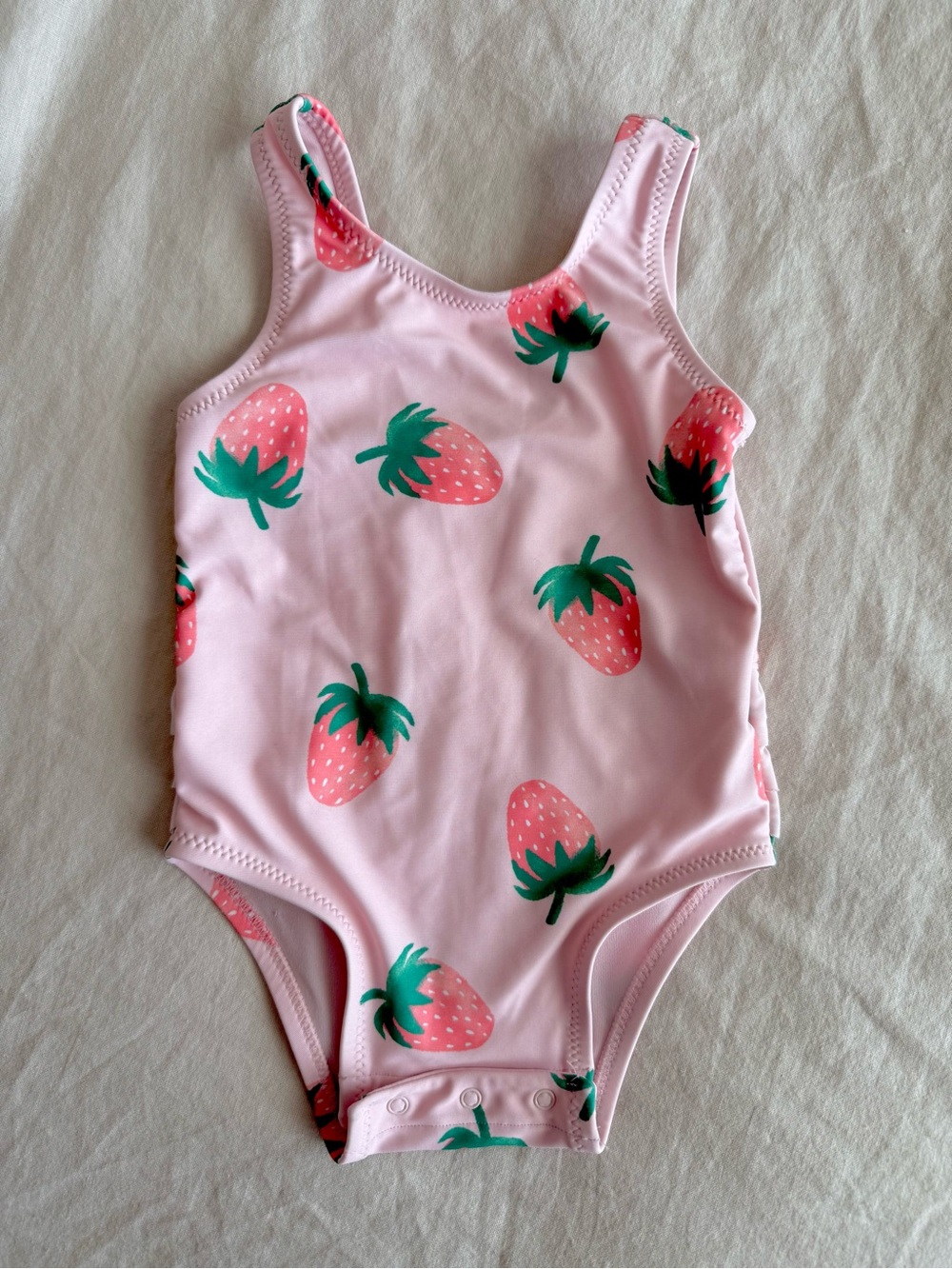 Old Navy Pink Strawberry Print Girls One-Piece Swimsuit